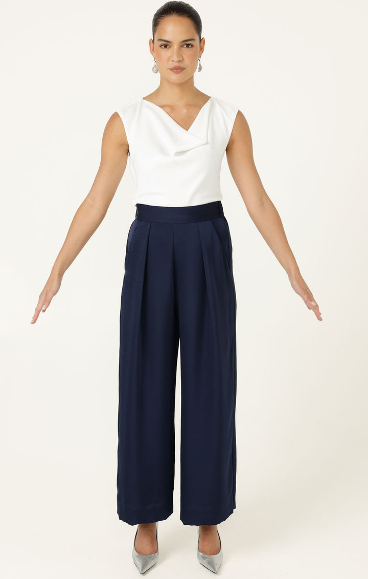 Sacha Drake Luxe Pleated Trouser - Navy