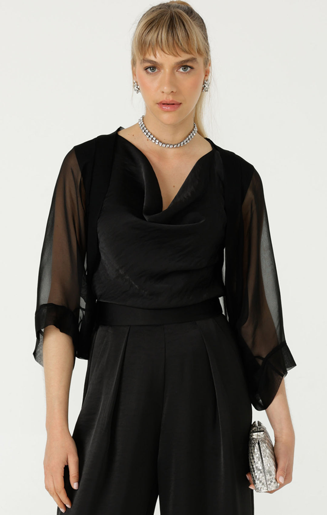 Sacha Drake  Sheer Silk Kimono - Blk