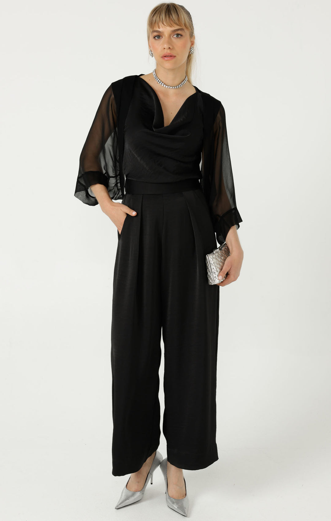 Sacha Drake  Sheer Silk Kimono - Blk