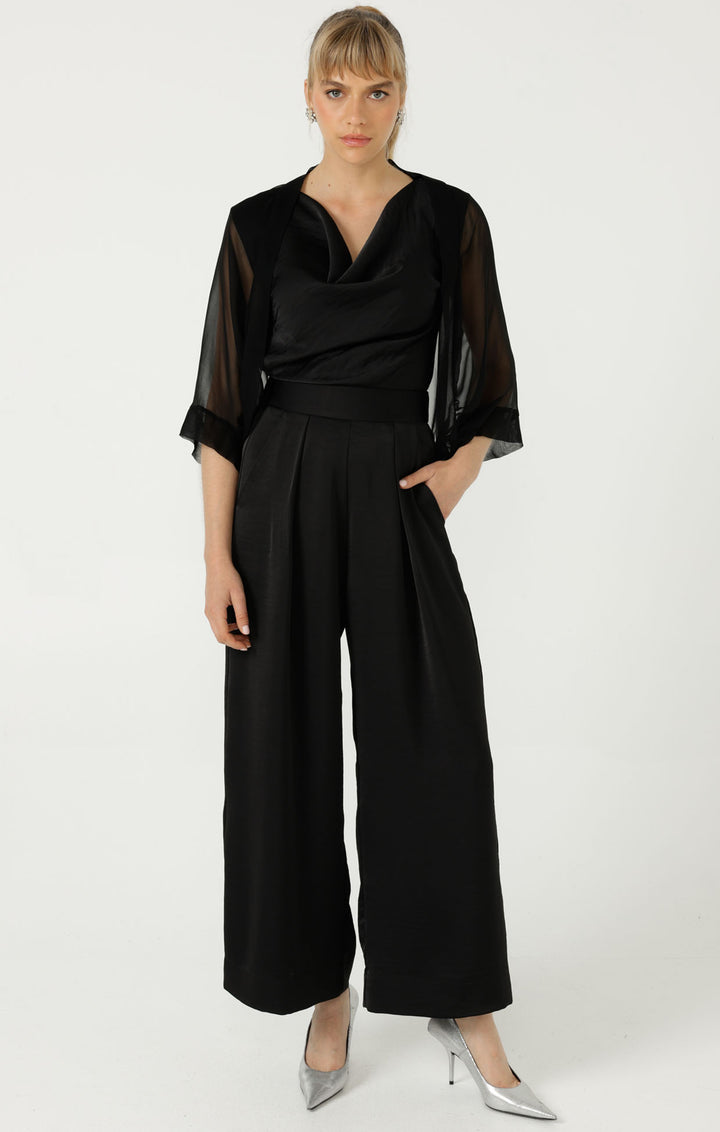 Sacha Drake  Sheer Silk Kimono - Blk