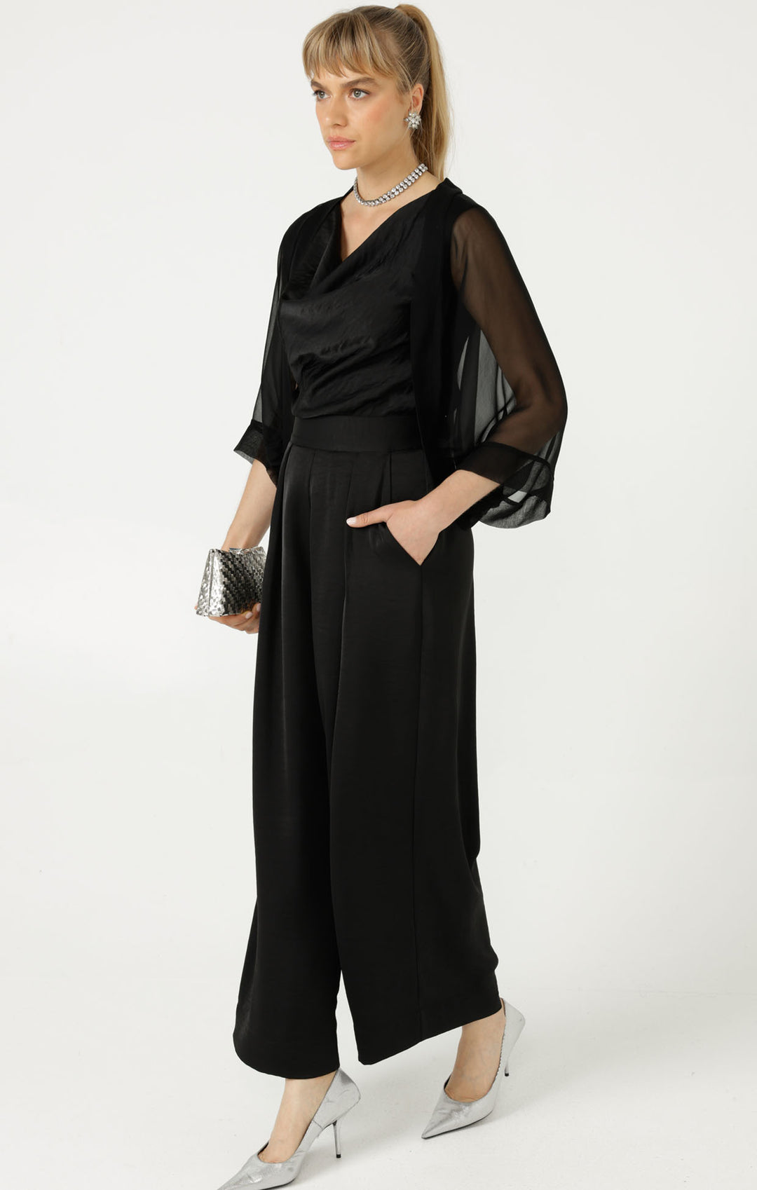 Sacha Drake  Sheer Silk Kimono - Blk