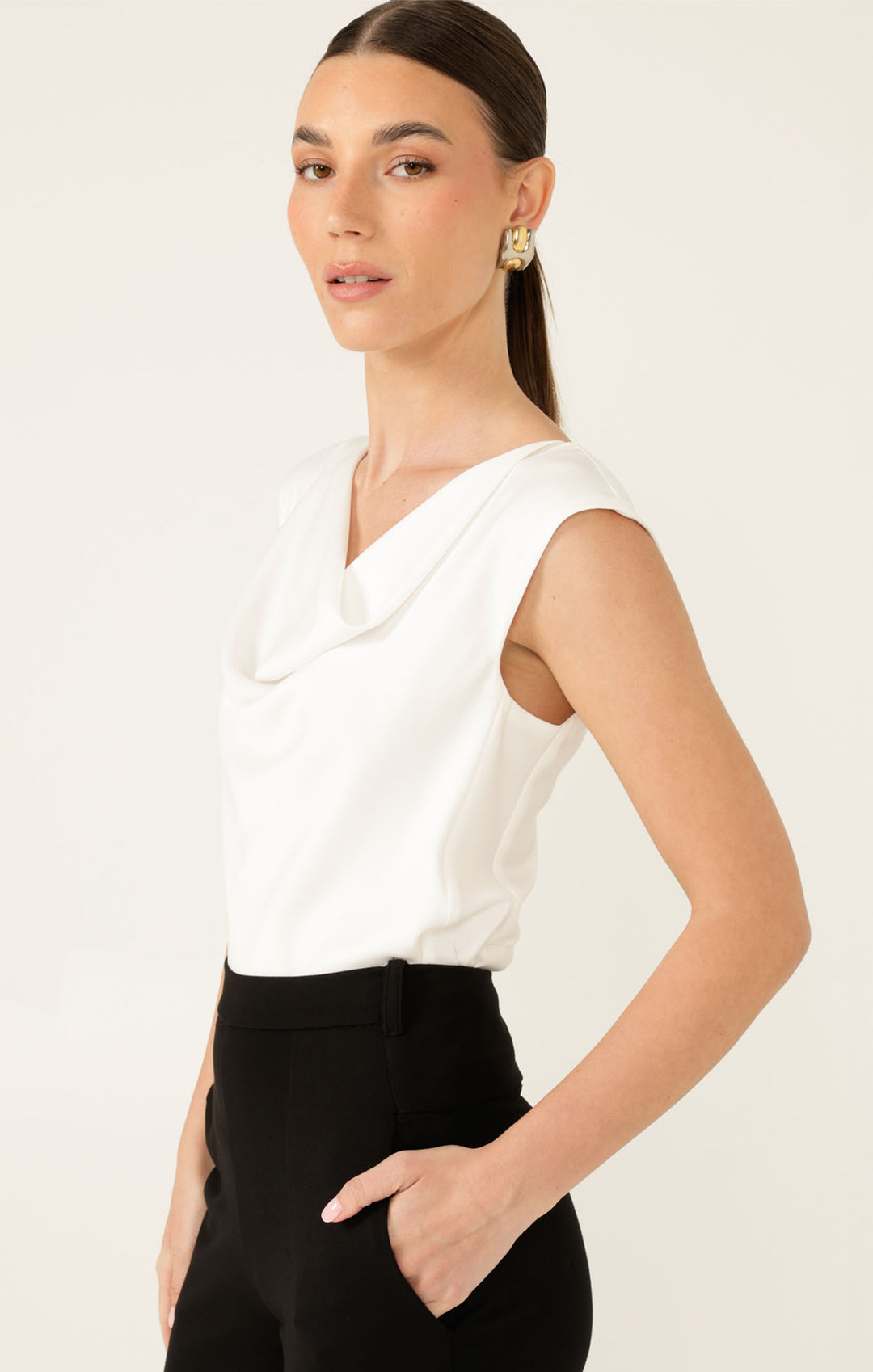 Sacha Drake Cowl Bias Top