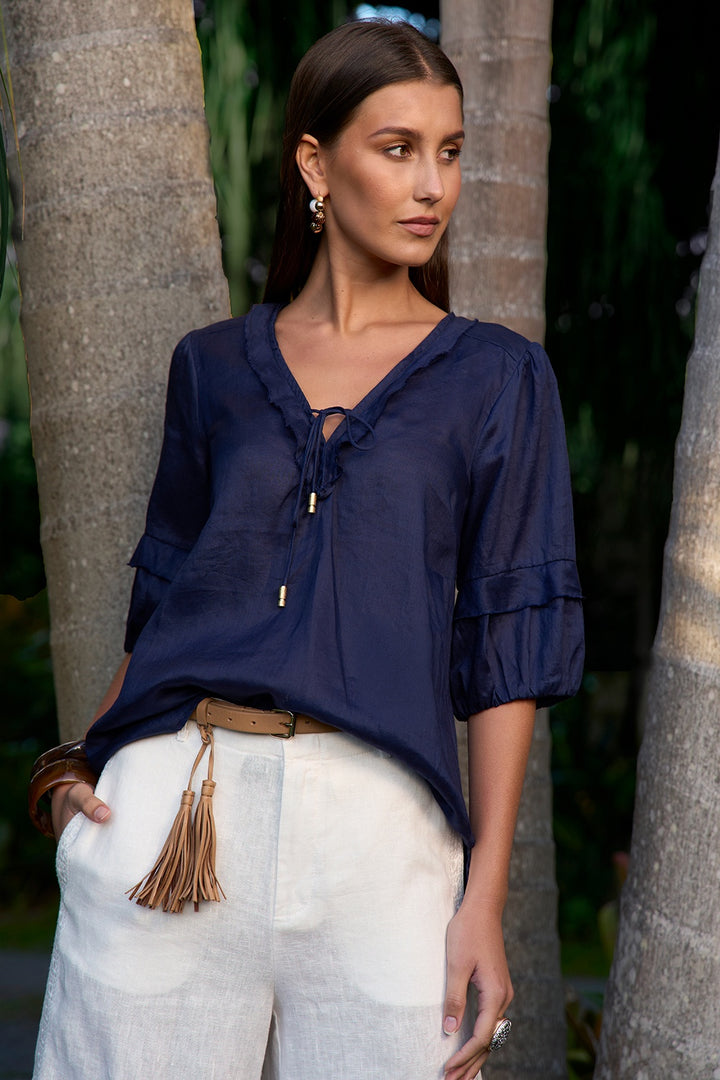 Loobie’s Story Waterlily Blouse - Indigo