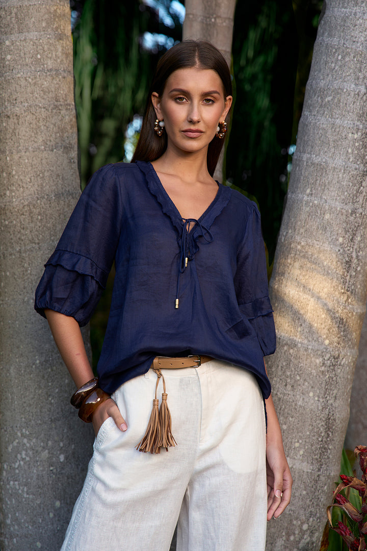 Loobie’s Story Waterlily Blouse - Indigo