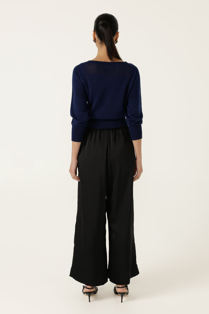 Sacha Drake Chloe 3/4 Sleeve Knit Top - Blk