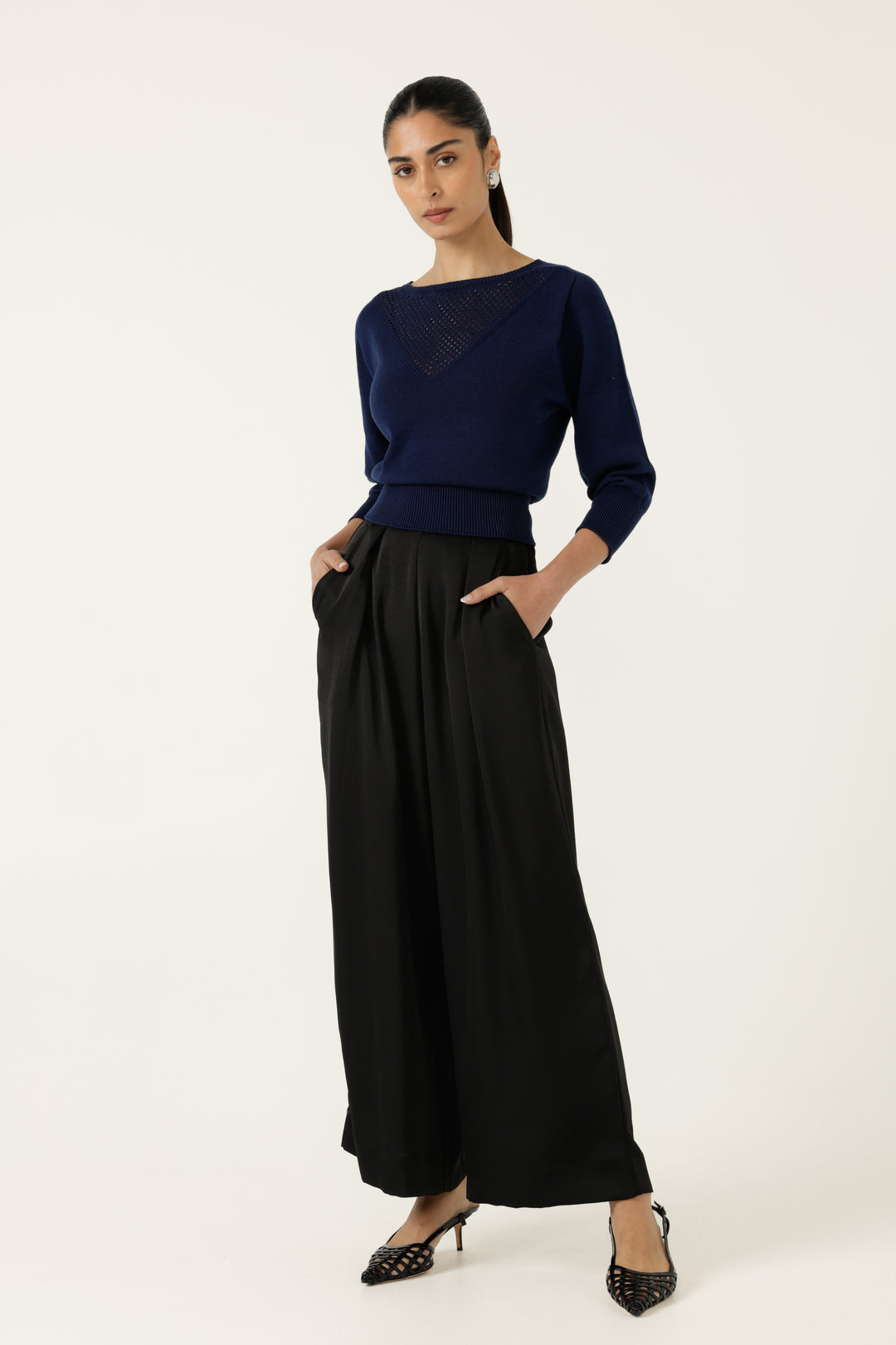 Sacha Drake Chloe 3/4 Sleeve Knit Top - Blk