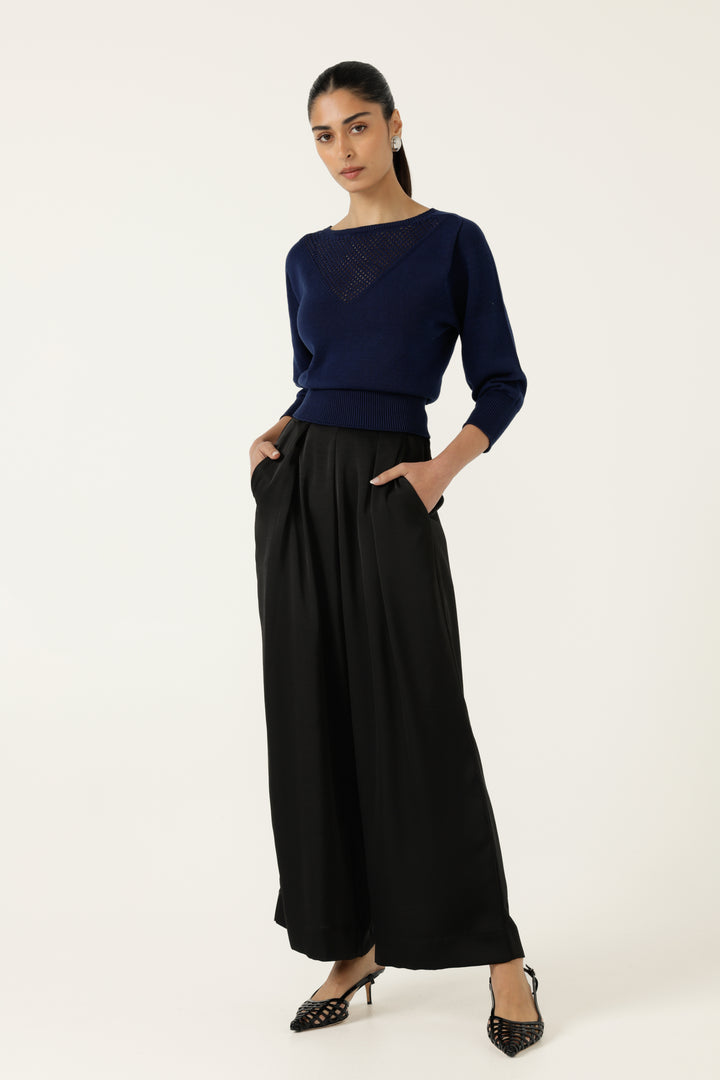 Sacha Drake Chloe 3/4 Sleeve Knit Top - Blk