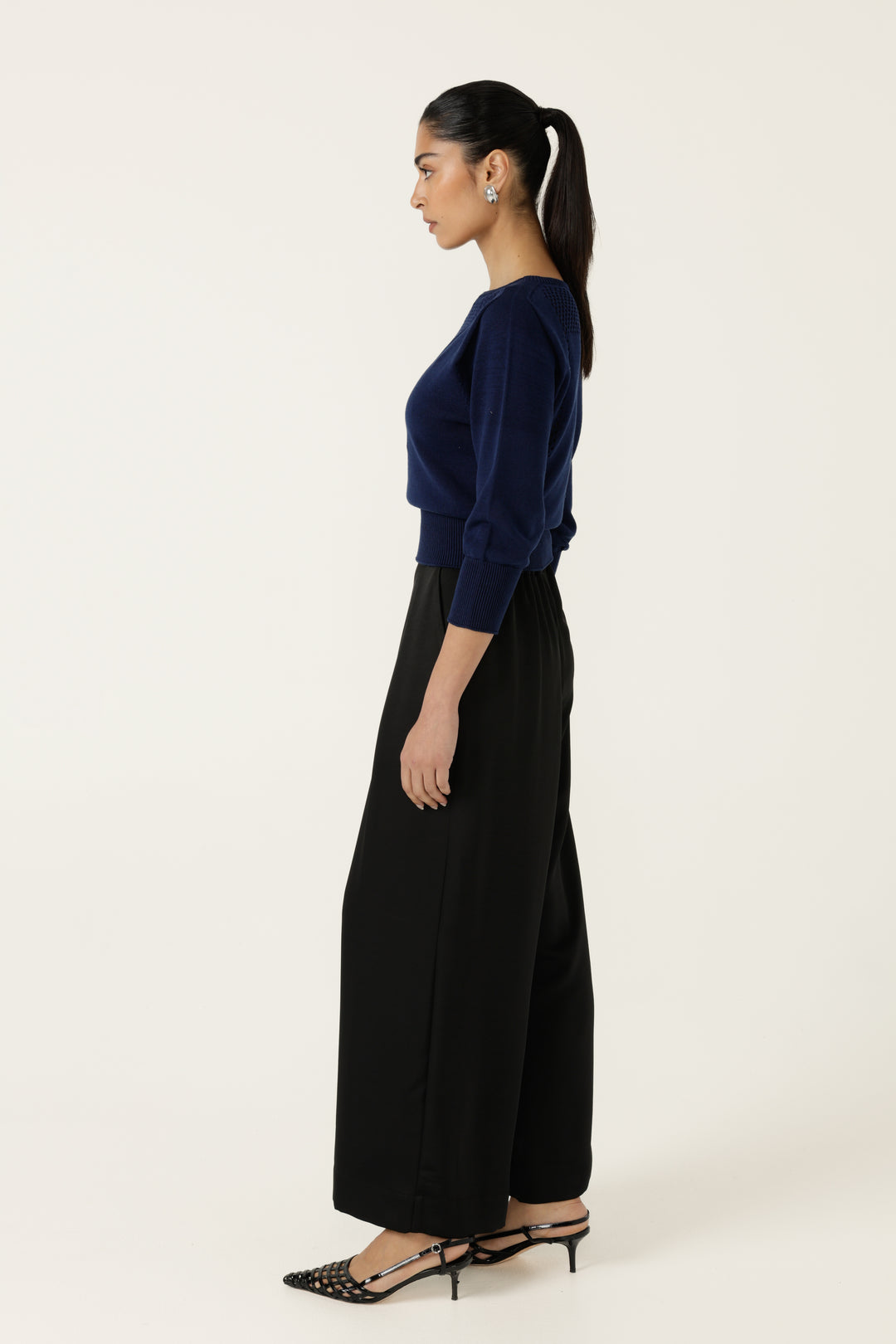 Sacha Drake Chloe 3/4 Sleeve Knit Top - Blk