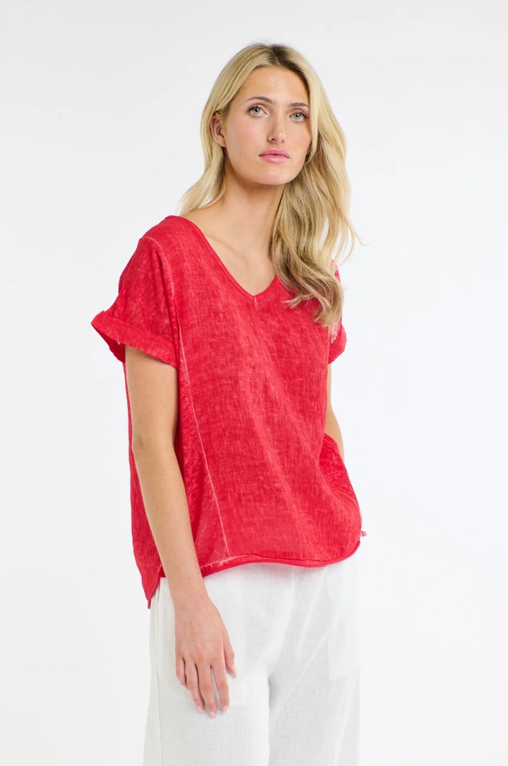 Love From Italy V-neck Calypso short Sleeve Top