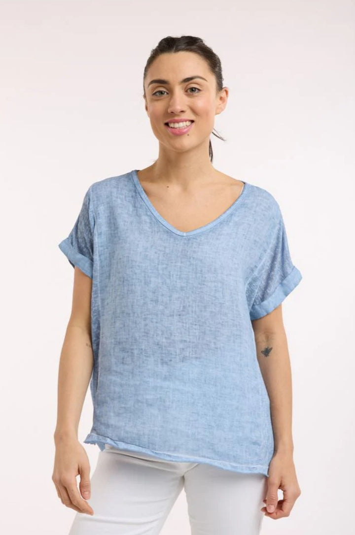Love From Italy V-neck Calypso short Sleeve Top