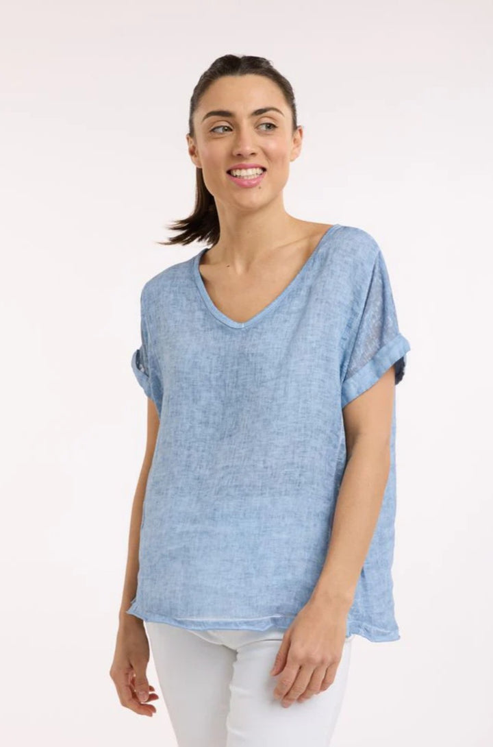 Love From Italy V-neck Calypso short Sleeve Top