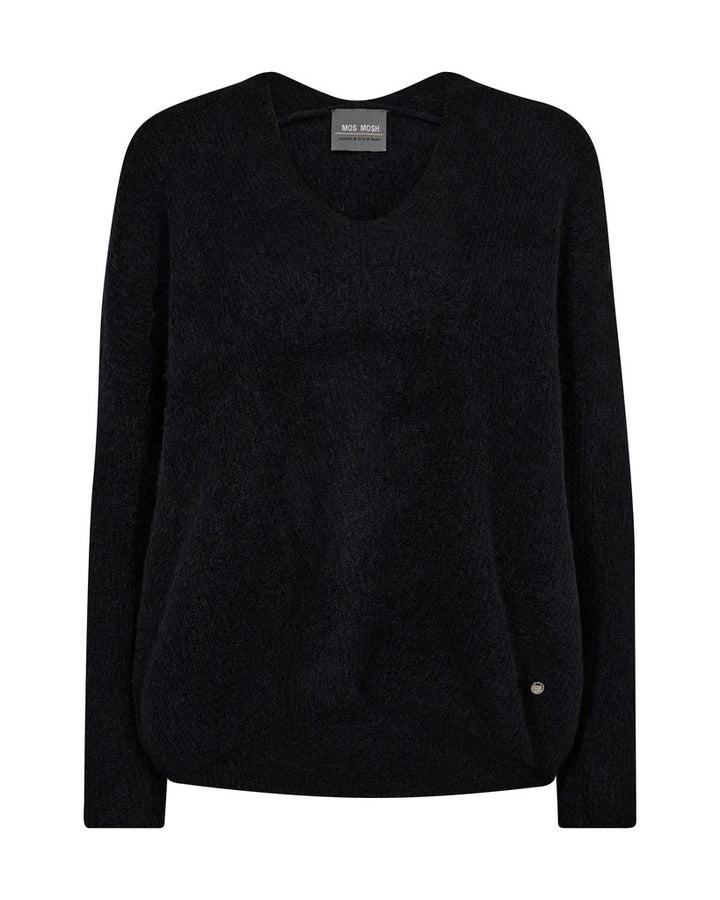 Mos Mosh Thora V-Neck Knit - BLK