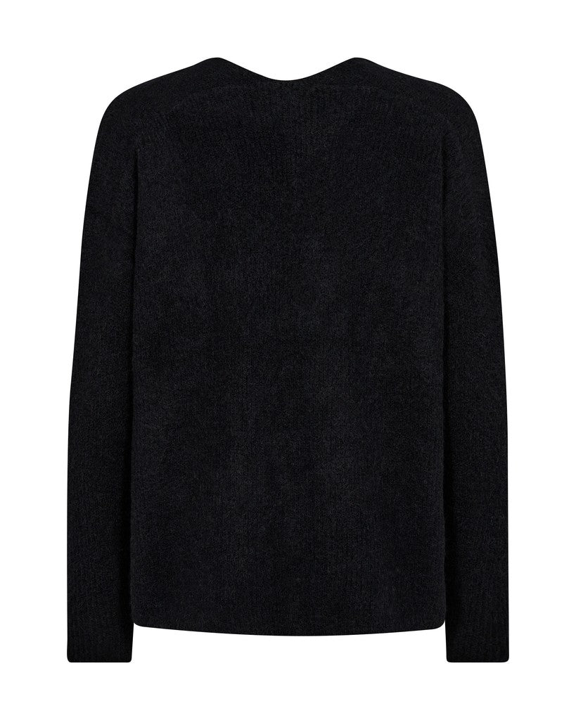 Mos Mosh Thora V-Neck Knit - BLK