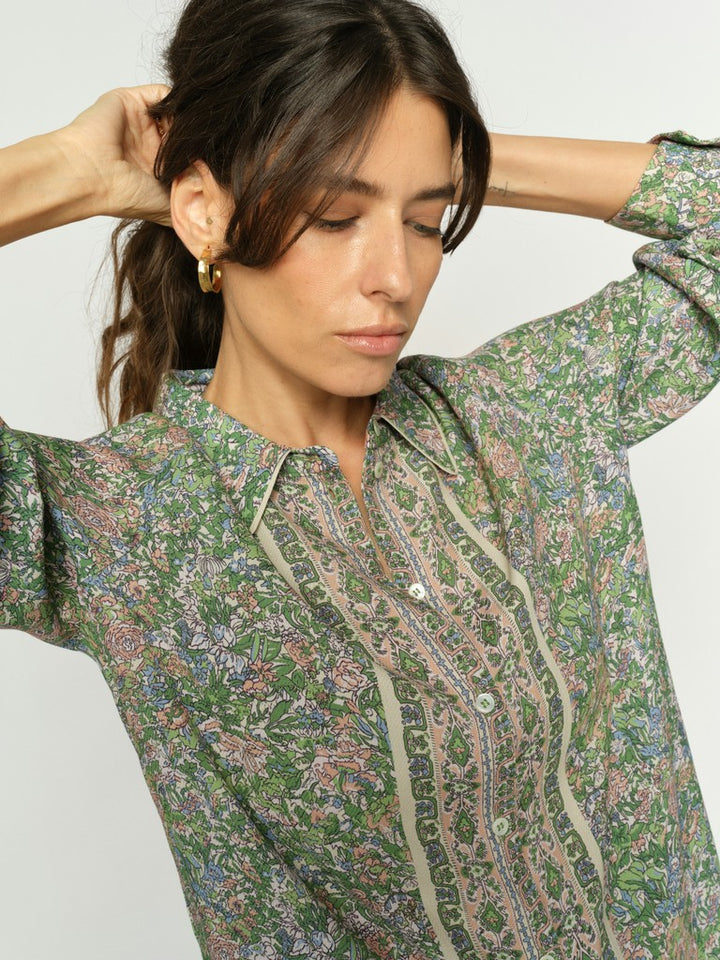 Mos Mosh Kana Flowish Orchid Shirt