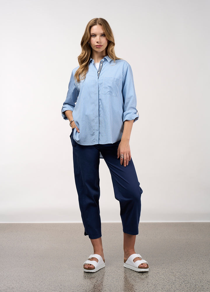 Madly Sweetly Mixed Media Stripe Shirt