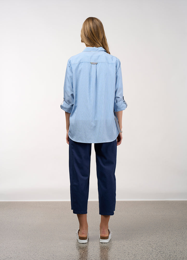 Madly Sweetly Mixed Media Stripe Shirt