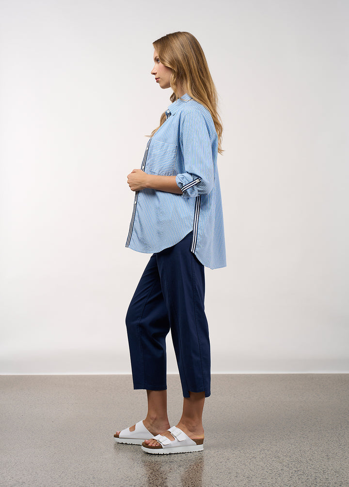 Madly Sweetly Mixed Media Stripe Shirt