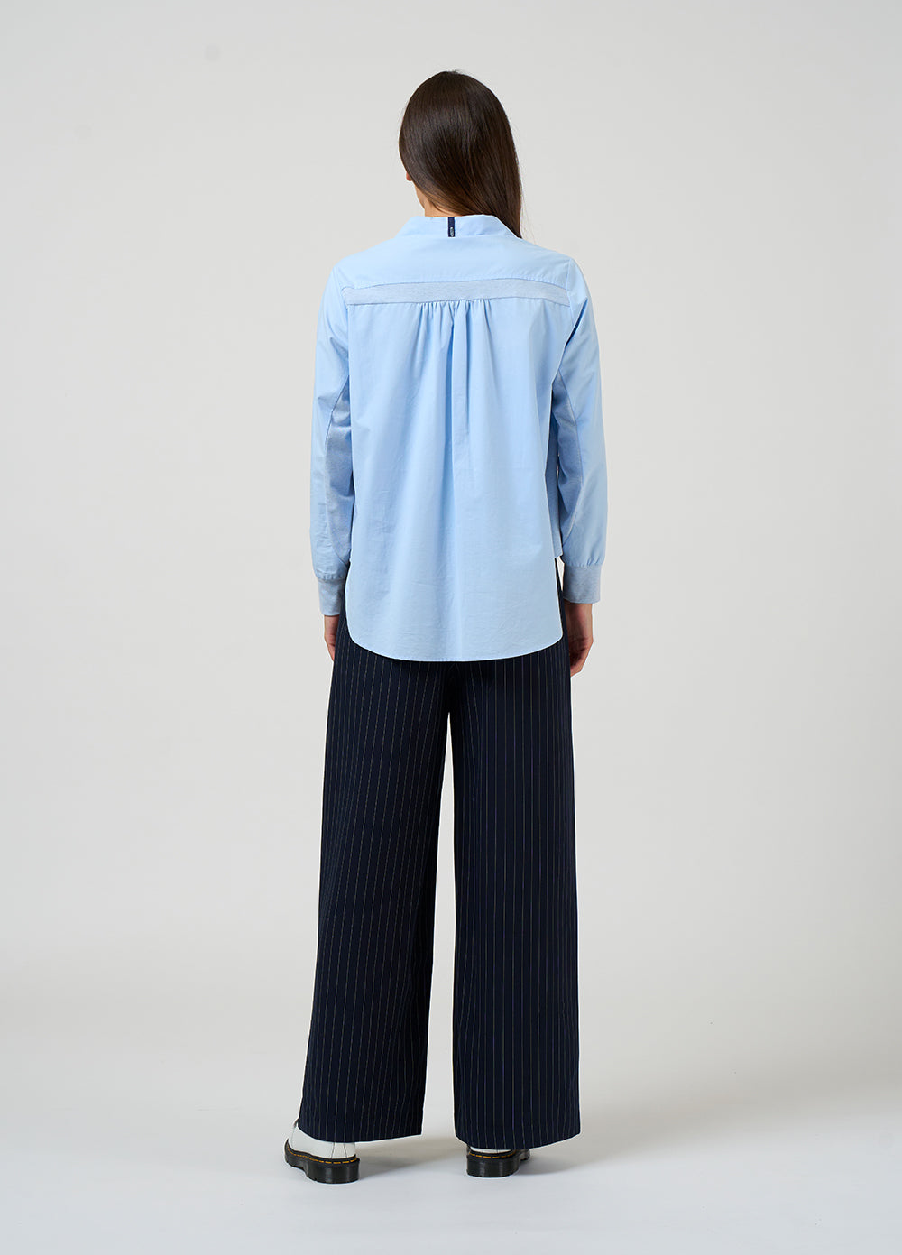 Madly Sweetly Mixed Media Shirt - Sky