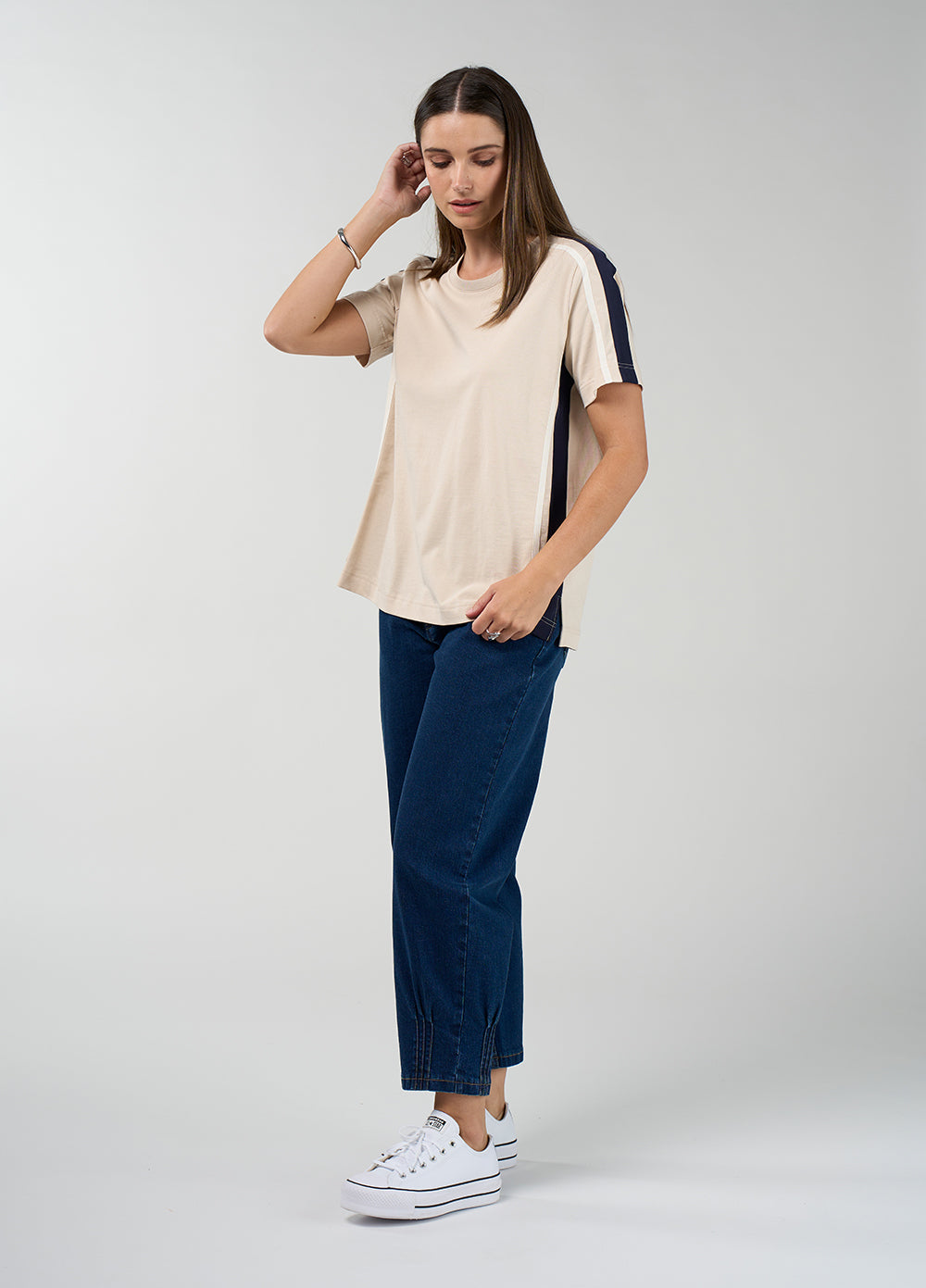 Madly Sweetly Contour Tee - Stone