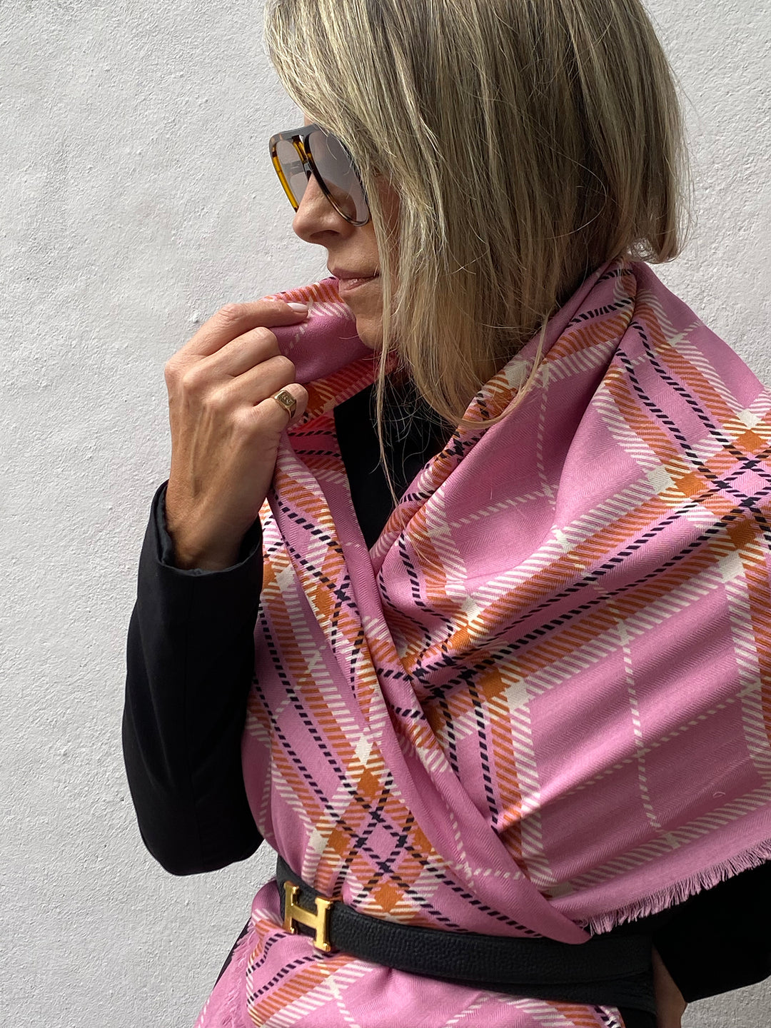Dark Hampton McRAE Wool Silk scarf