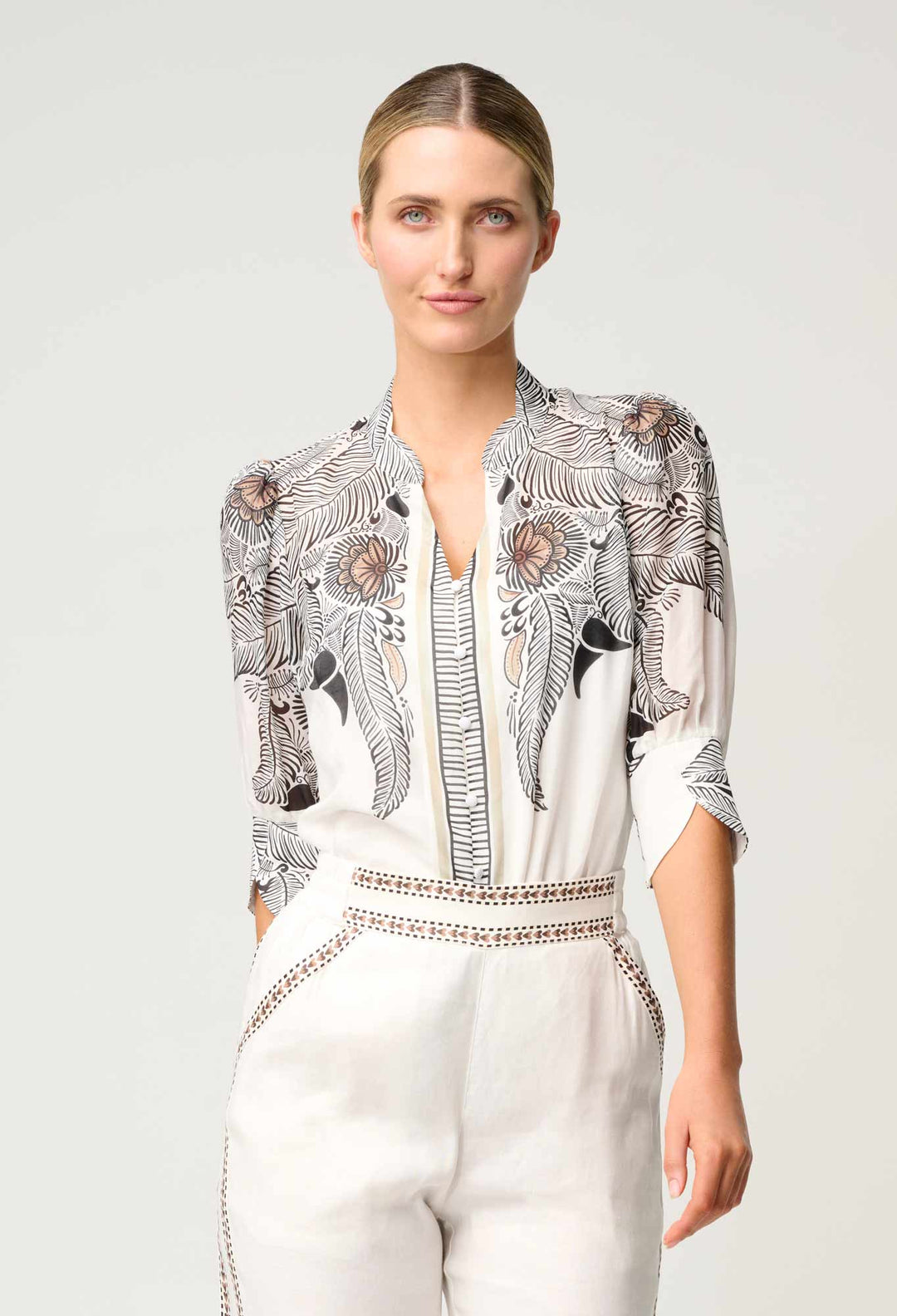 Once Was Casablanca ivory LEILA Shirt