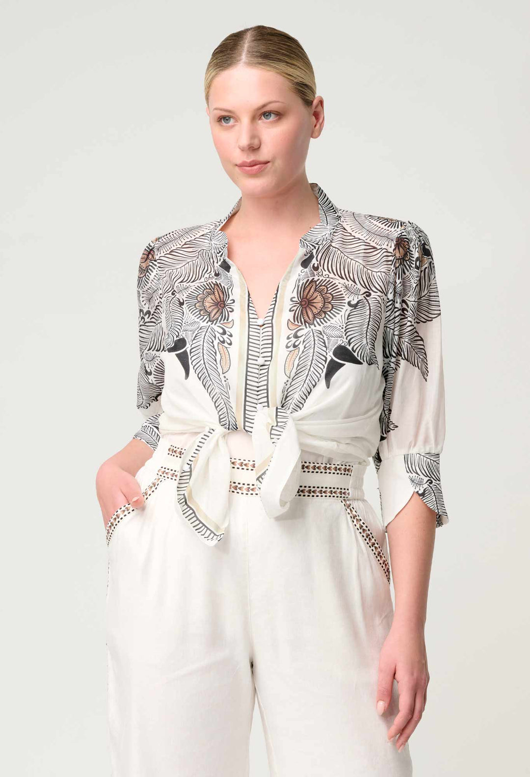 Once Was Casablanca ivory LEILA Shirt