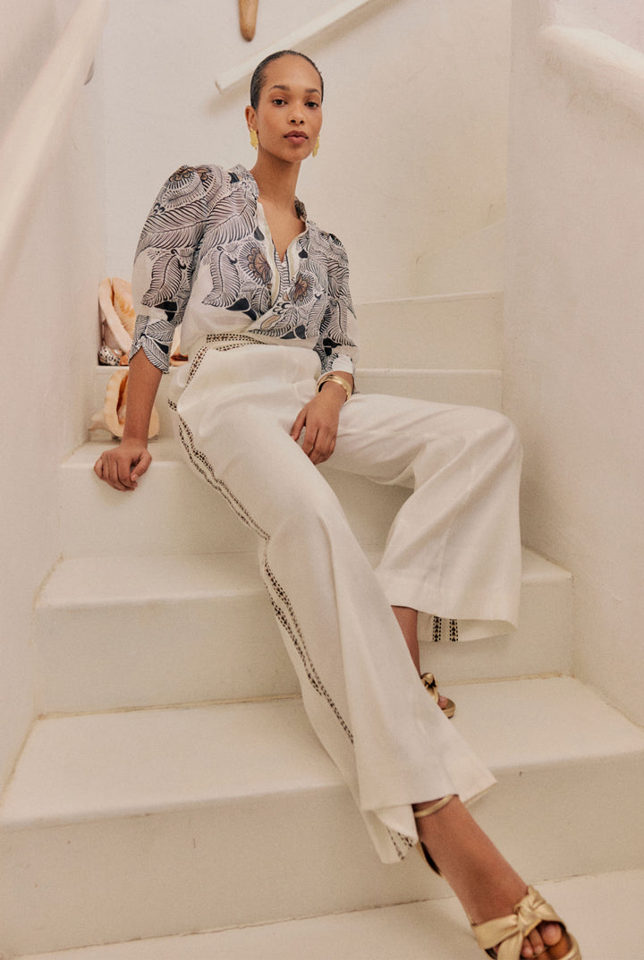 Once Was Casablanca ivory LEILA Shirt