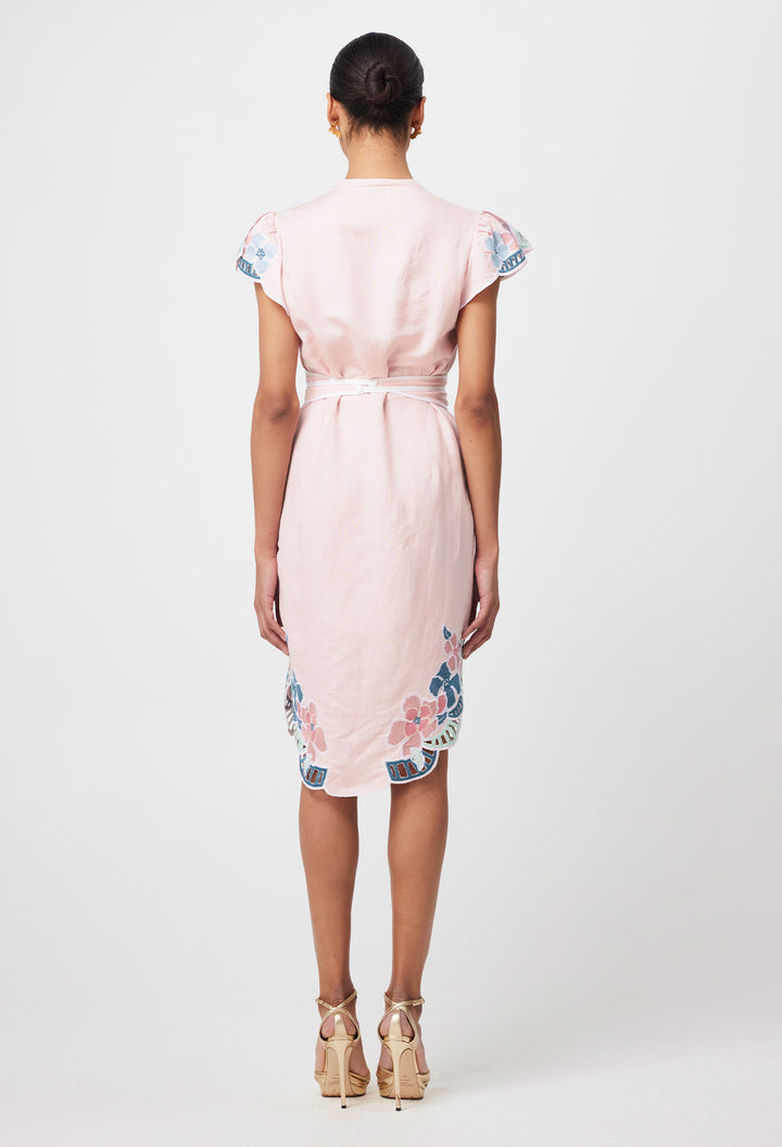 Once Was Ballou  Blush Embroidered Dress