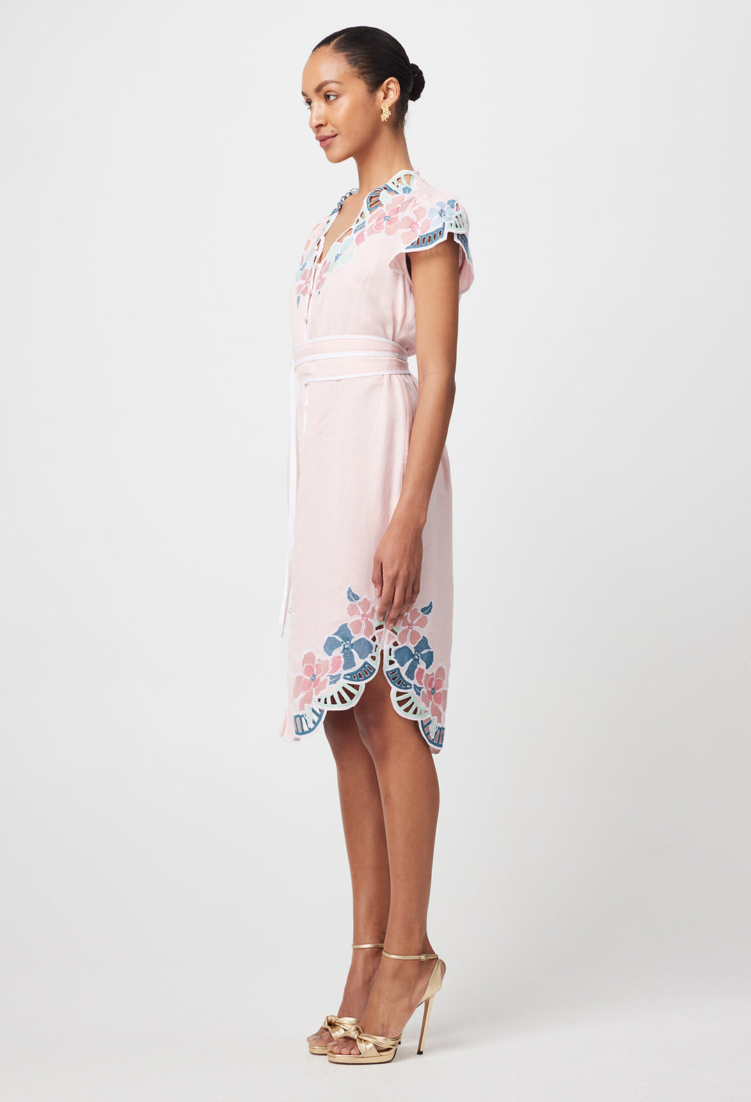 Once Was Ballou  Blush Embroidered Dress