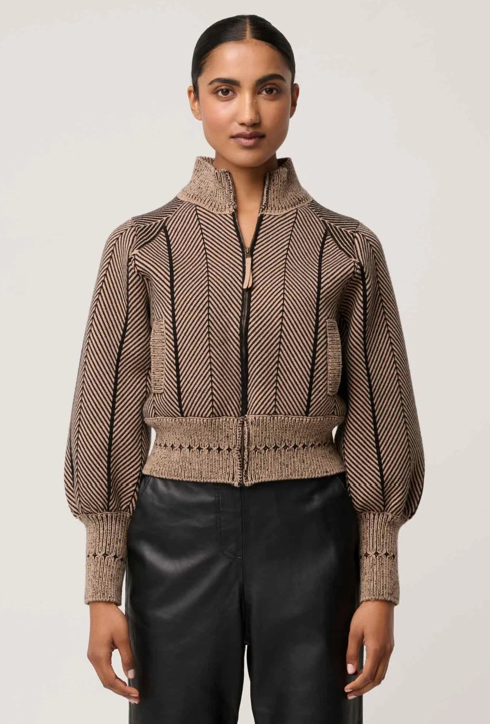 Once Was Jeanne Wool Blend Bomber