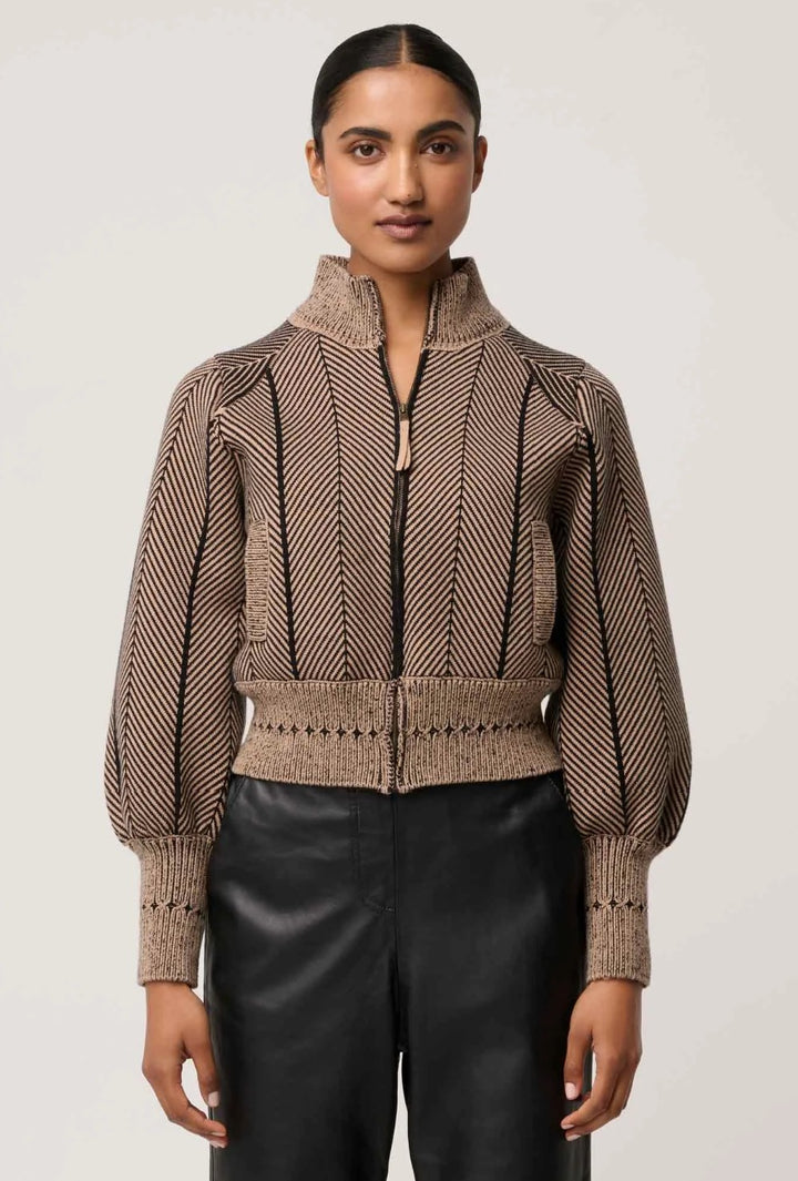 Once Was Jeanne Wool Blend Bomber