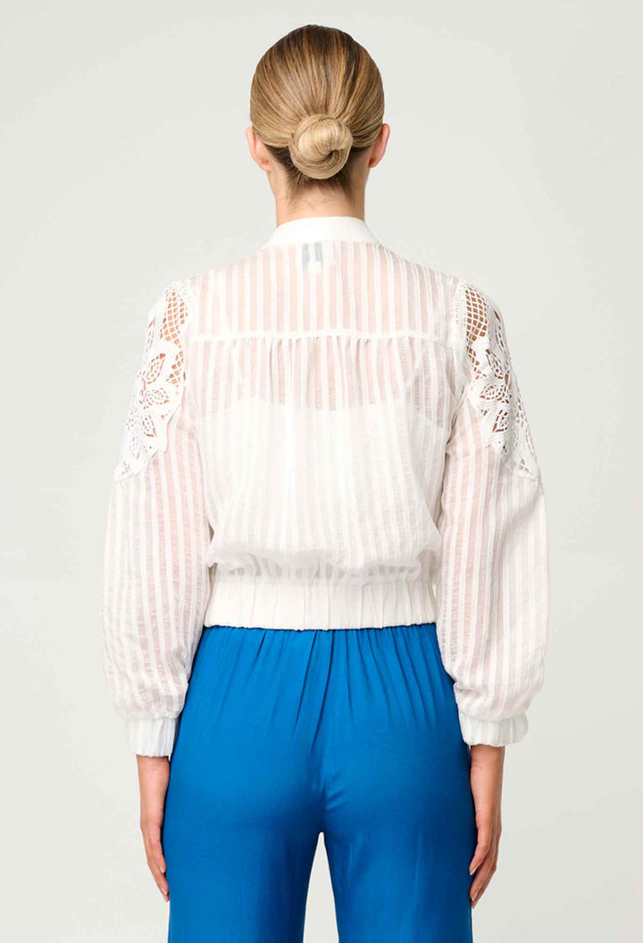 Once Was Lamia Tencel Lace Detail Bomber
