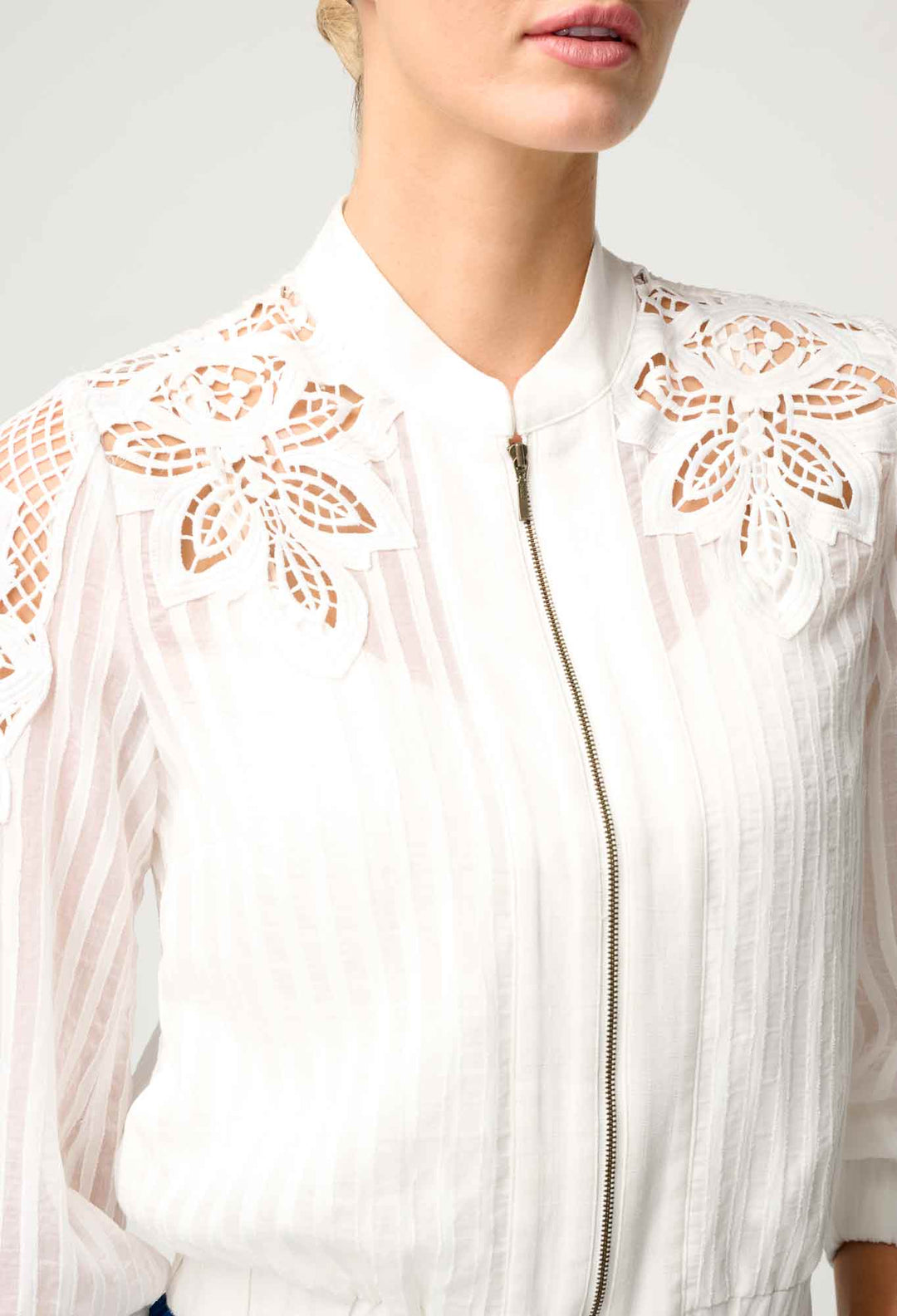 Once Was Lamia Tencel Lace Detail Bomber