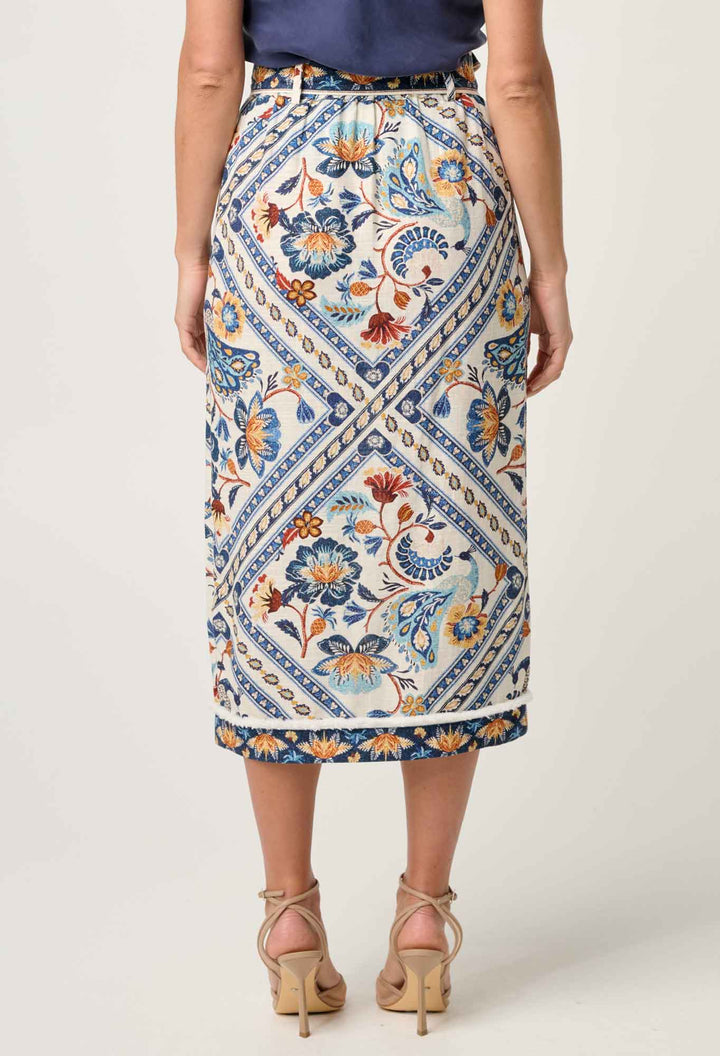 Once Was Zenobia Fringe Midi Skirt