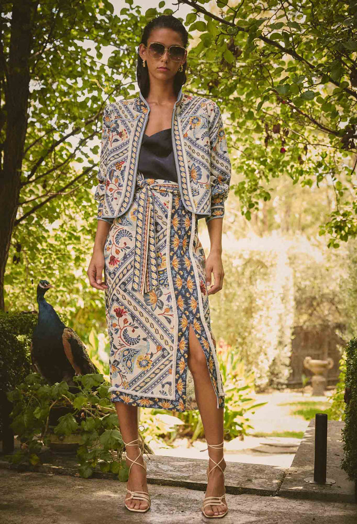 Once Was Zenobia Fringe Midi Skirt