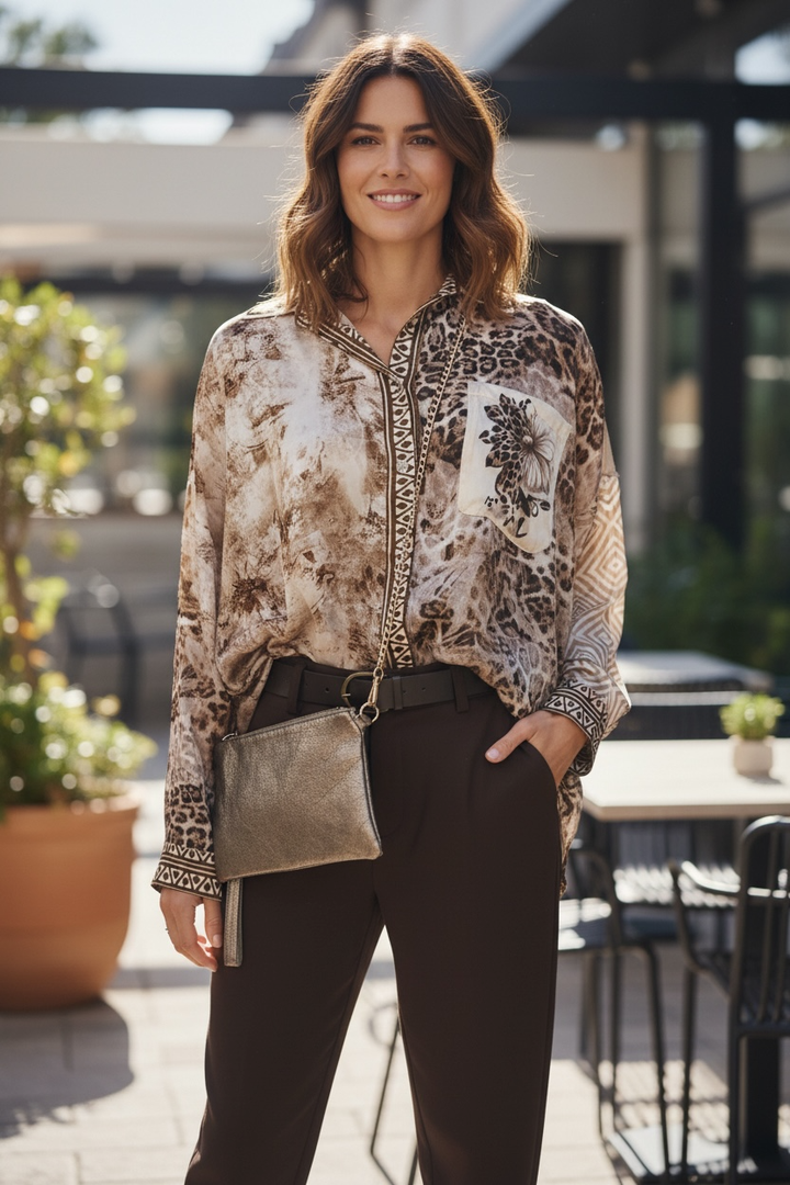 Amici Mica silk blend Shirt - Beige