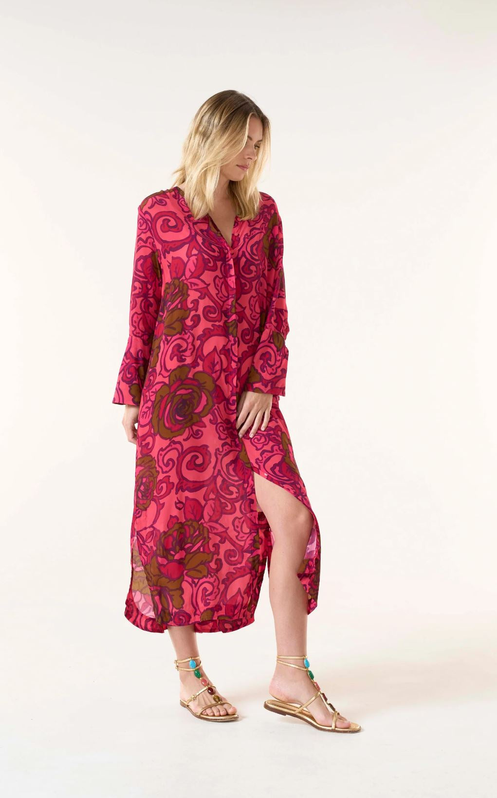 Oneseason San Sebastian Hot Coral India dress