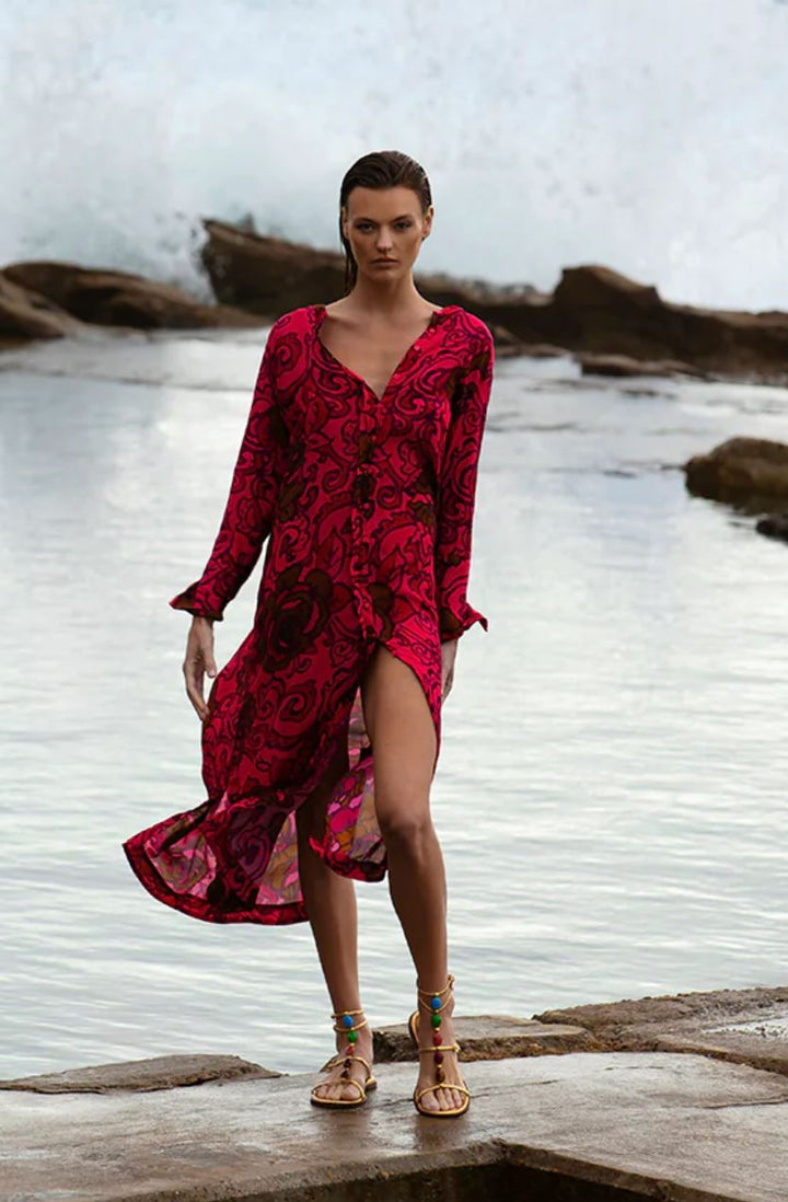 Oneseason San Sebastian Hot Coral India dress