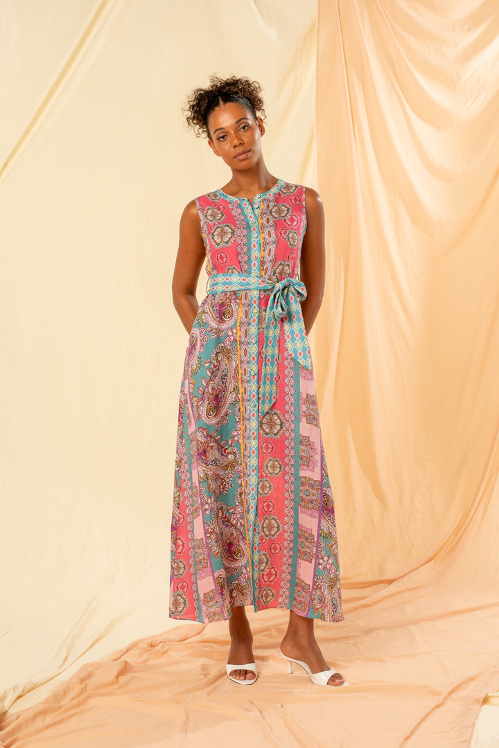 Kachel Skyler Sleeveless Maxi Shirt Dress