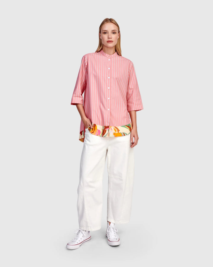 Alembika Jasmine Collarless Shirt - Blush