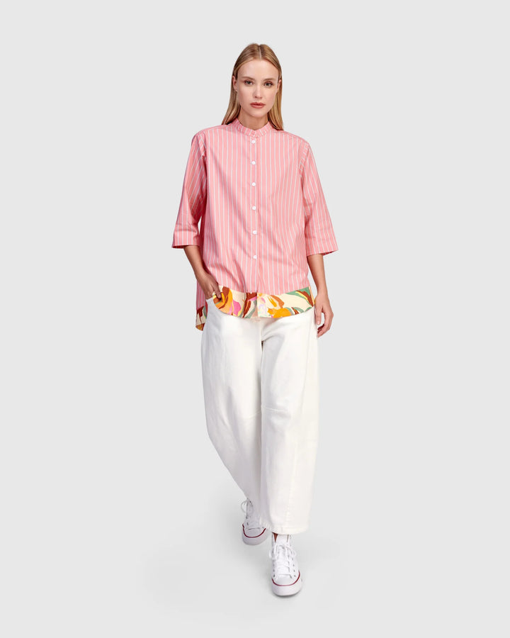 Alembika Jasmine Collarless Shirt - Blush