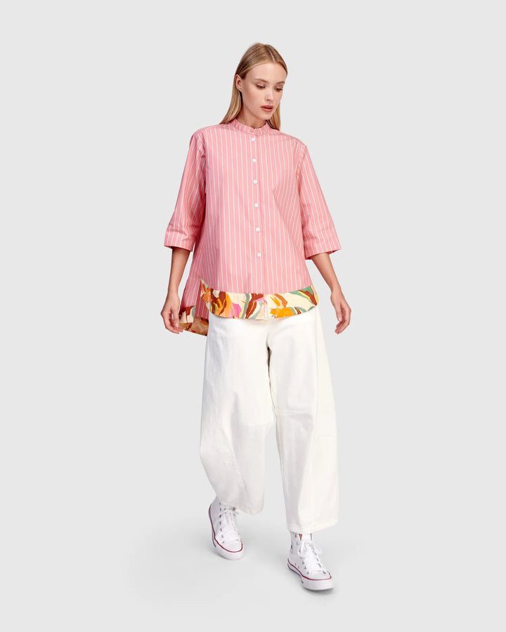 Alembika Jasmine Collarless Shirt - Blush
