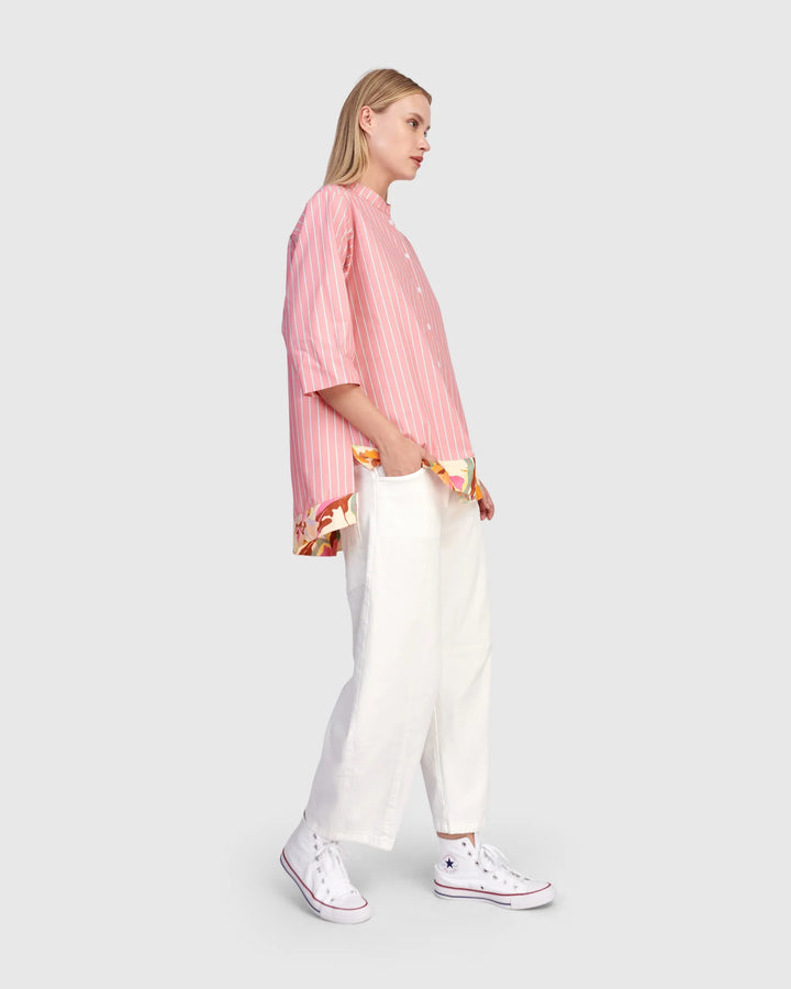 Alembika Jasmine Collarless Shirt - Blush