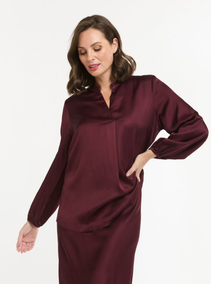 Urban Luxury Burgundy Viscose Shirt