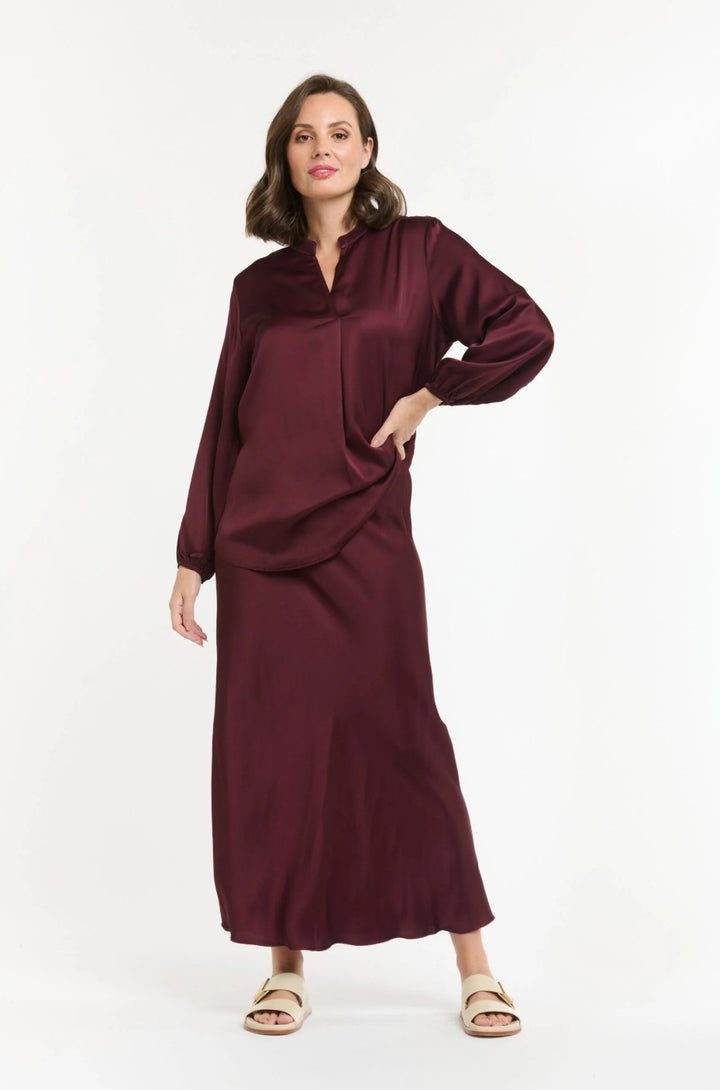 Urban Luxury Burgundy Viscose Shirt