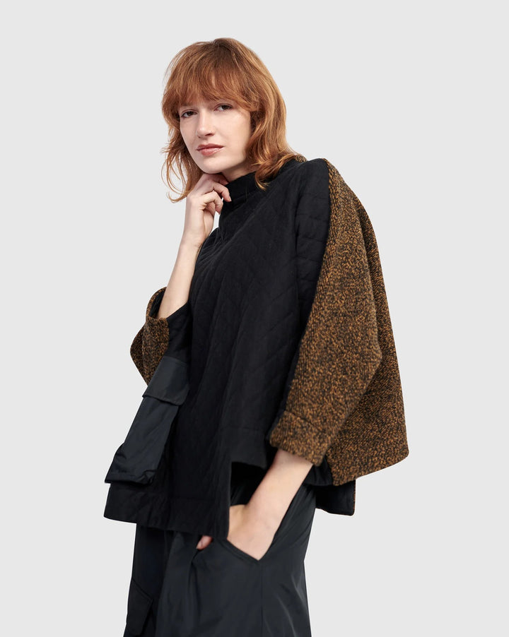 Alembika Urban Black Boxy Stepped Hem Top