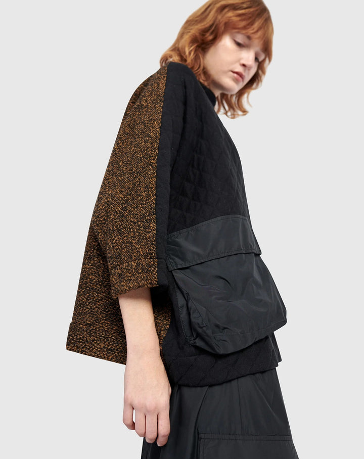 Alembika Urban Black Boxy Stepped Hem Top