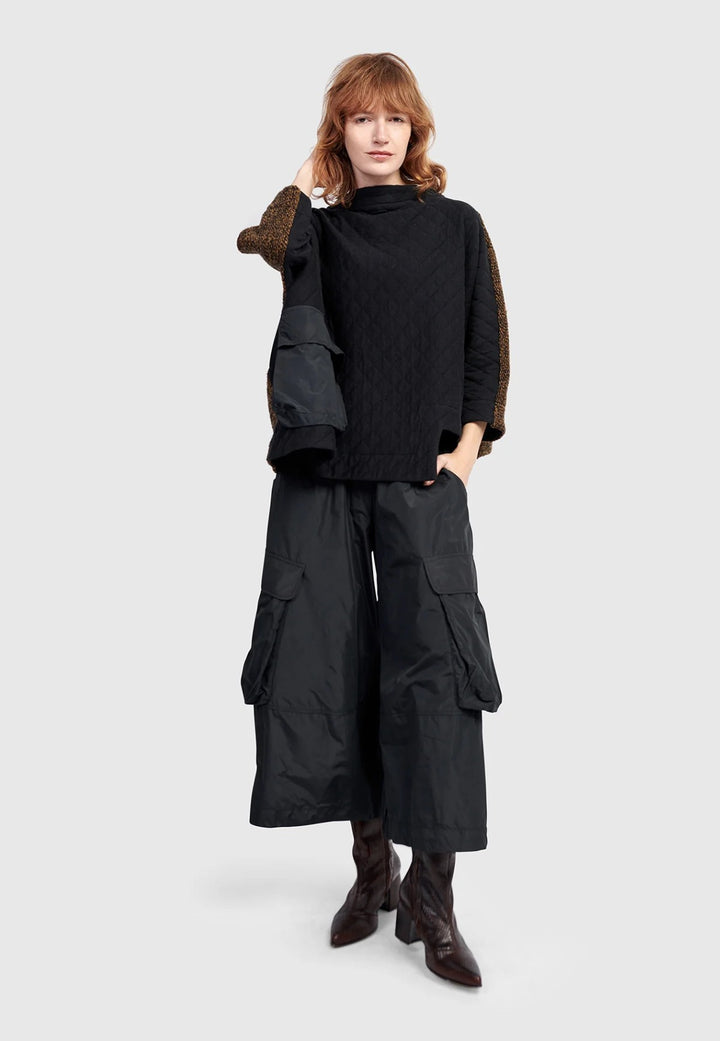 Alembika Urban Black Boxy Stepped Hem Top