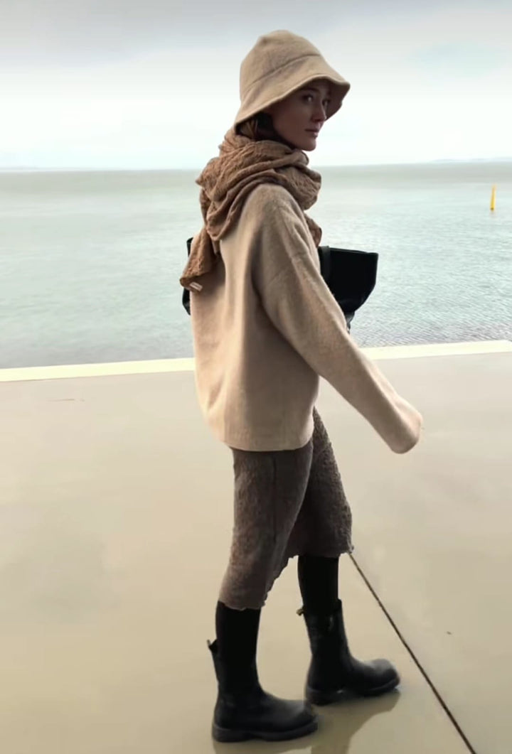 By Basics Wool Mushroom Hat - Earth