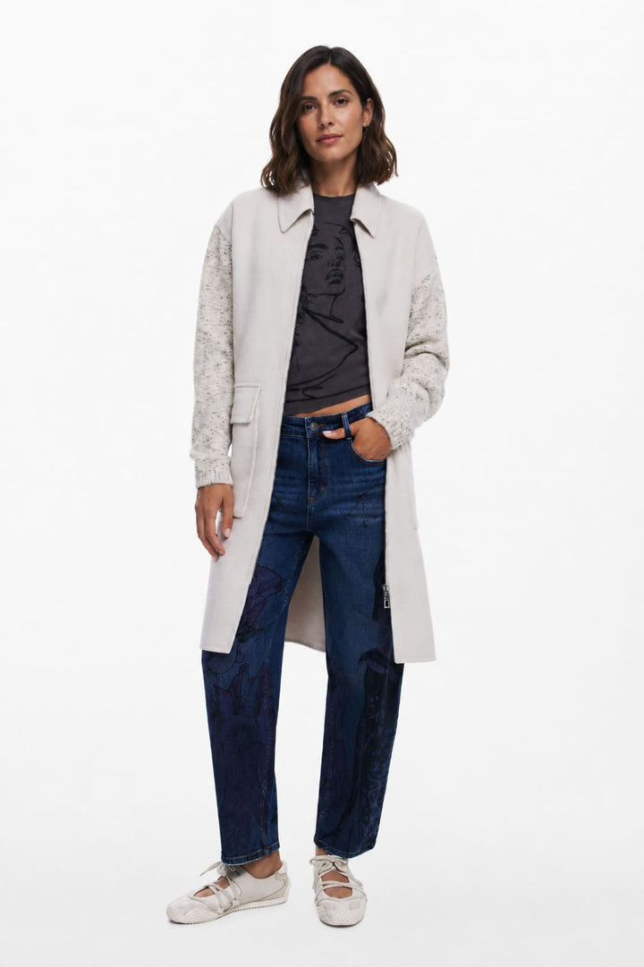 Desigual Light Combined Cloth Coat